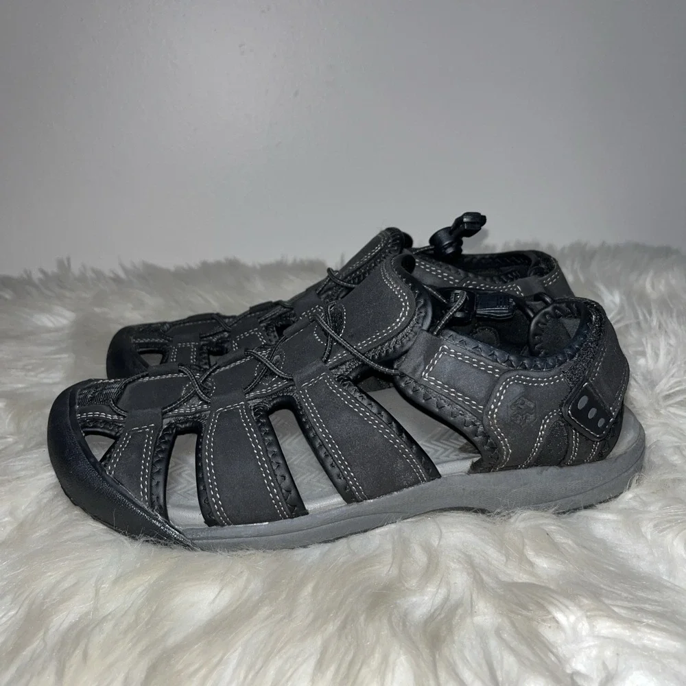 Khombu Travis Waterproof Fisherman Sandals Mens Size 8 M Black Hiking‎ Camping